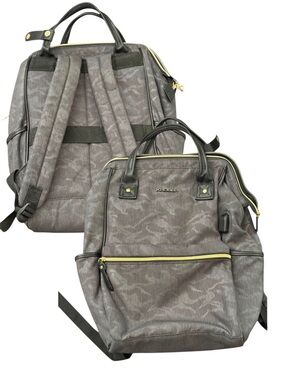 Kroser Gray Camouflage Travel Backpack Tote with Gold Zippers